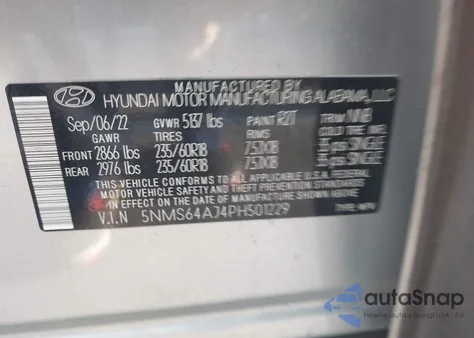 2023 Hyundai Santa Fe Xrt z USA, uszkodzony, nr VIN 5NMS64AJ4PH501229